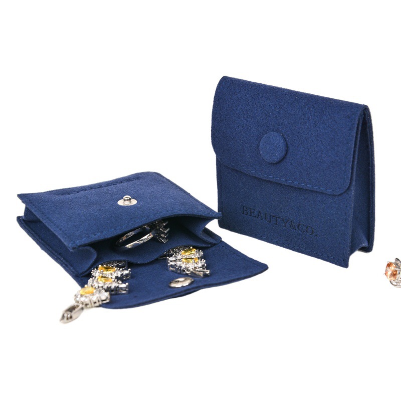 Factory new spot microfiber storage bag wholesale high-end luxury snap three-layer three-dimensional microfiber jewelry bag