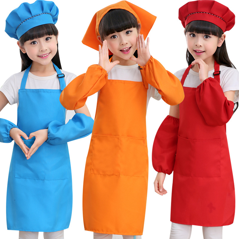 Picture of Primary and Secondary School Students Learn to Cook, Kidsren's Aprons, Customized Logo, Labor Class, Art Painting, Advertising Printing, DIY Wholesale
