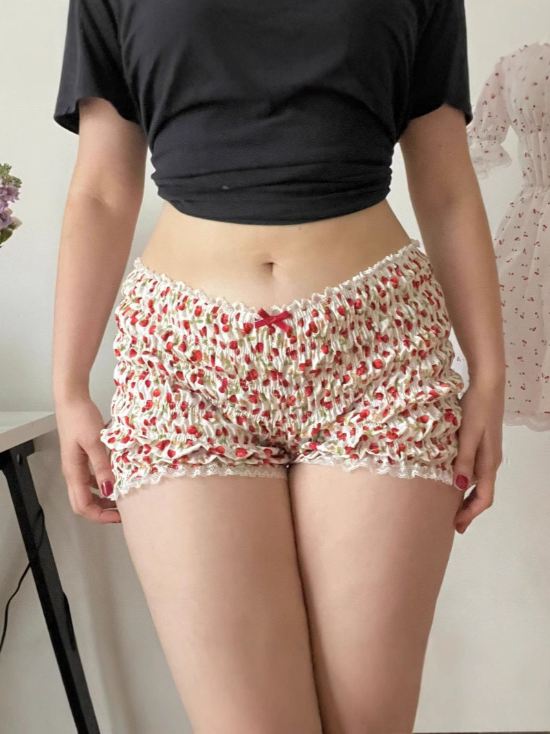 Europe and the United States for cross-border pajamas women's cotton printed rubber play fashion casual shorts home clothes