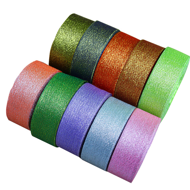 Factory webbing wholesale 2.5cm color onion belt in stock packaging ribbon ribbon cake wedding baking gold and silver onion belt