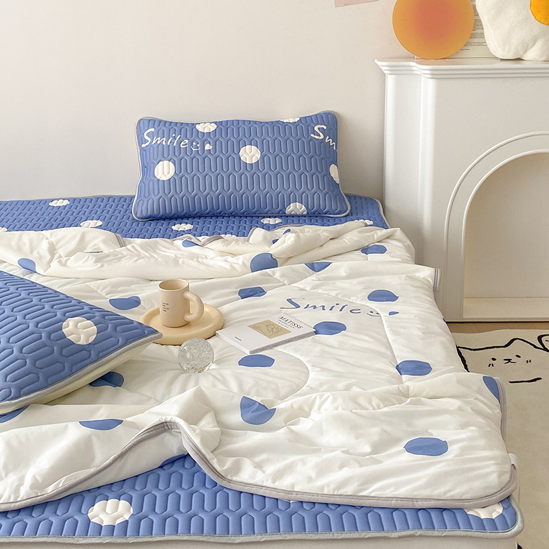 Picture of Class a Natural Latex Mat Set Air-Conditioned Mat Three-Piece Set Fitted Sheet Student Dormitory Summer Quilt Washable