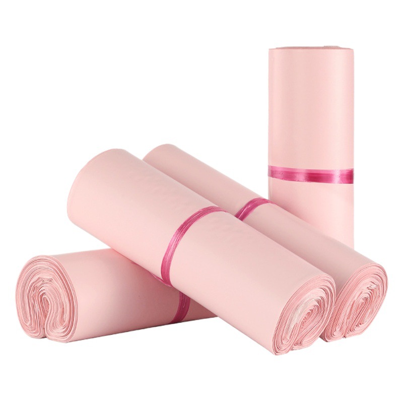 Pink Express bag cross-border e-commerce express bag large quantity thickened clothing packing bag nude color New material self-adhesive