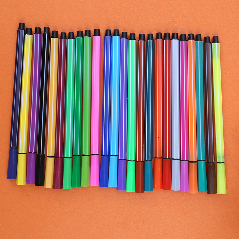 Picture of 12 color watercolor pen washable bulk pull tube pull rod hexagonal wholesale 18 color 24 color Wenzhou manufacturers