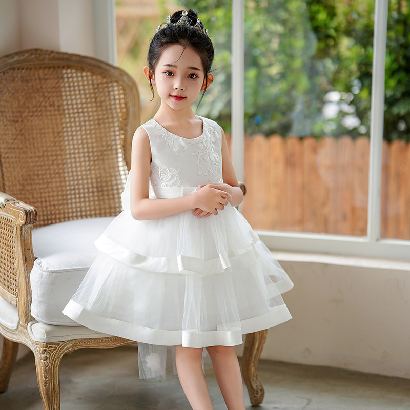 Picture of Foreign Trade Hot-selling Princess Dress Summer Girls' High-end Trailing dress Shaped Yarn Dress Flower Girl's Show Costumes