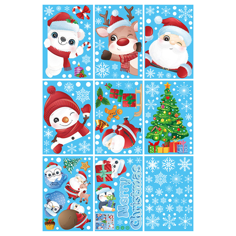 Picture of 2025 cross-border Amazon Christmas window stickers shop mall window double-sided visual holiday decoration wall stickers static