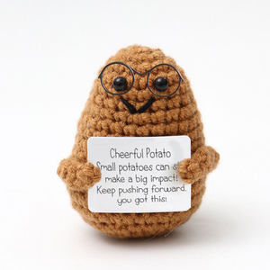 Picture of Cross-Border Hot-Selling Wool Crochet Positive Energy Potato Knitted Wool Cucumber Positive Energy Wool Crocheted Doll Finished Product