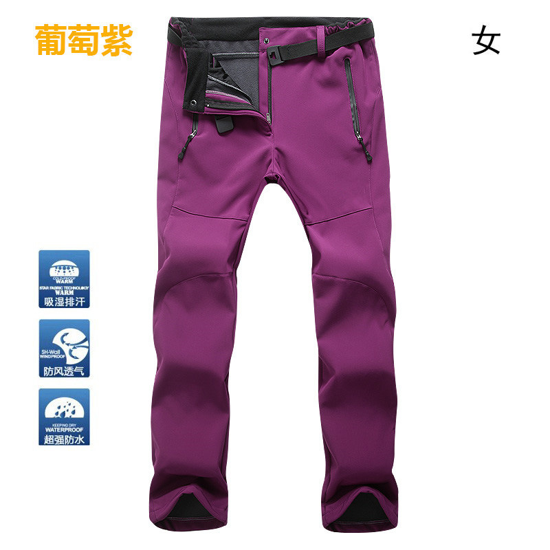 Picture of Outdoor Sports Rush Pants Men's Slim-fit Thickened Autumn and Winter Large Size Windproof Soft Shell Fleece Ski Climbing Pants Women