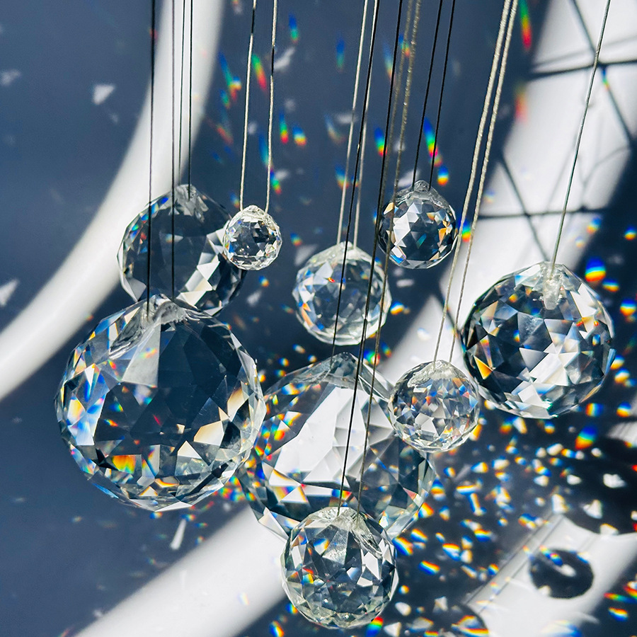 Picture of Wholesale Crystal Lighting Ball 15.20.30.40.50.60.70.80.100 Machine-Grinding Transparent Faceted Crystal Ball