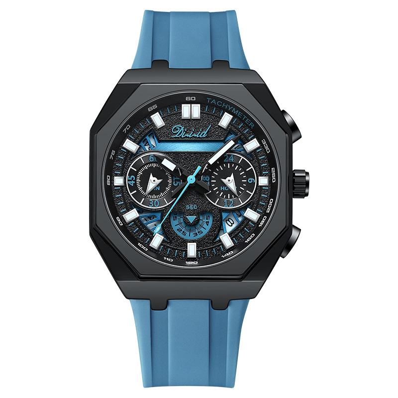Diz Royal Oak Waterproof Quartz Watch Fashion Outdoor Sports Watch Men's Fashionable Silicone Strap Men's Watch