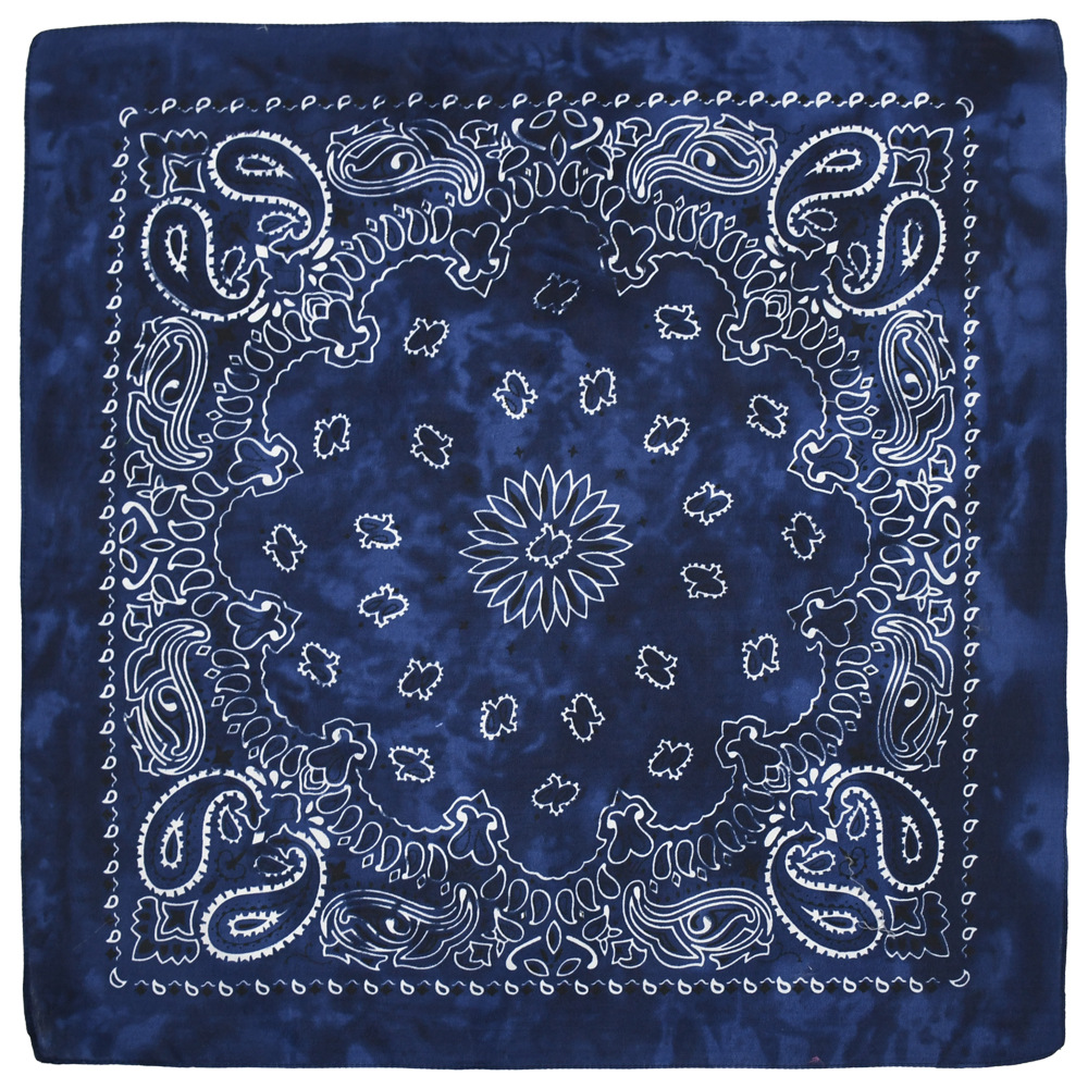 Picture of 54 * 54CM polyester tie-dyed cashew flower square scarf wholesale ameikaji bandana outdoor hip hop street dance headscarf