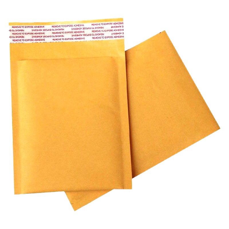 Qinxian yellow Kraft paper bubble bag wholesale shockproof foam bag express bag logistics packing bag thickened envelope bag