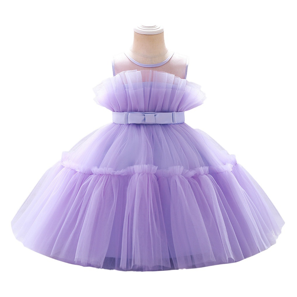 European and American Foreign Trade Girls' Dress Sleeveless Children's Festival Performance dress Birthday Banquet Princess Dress