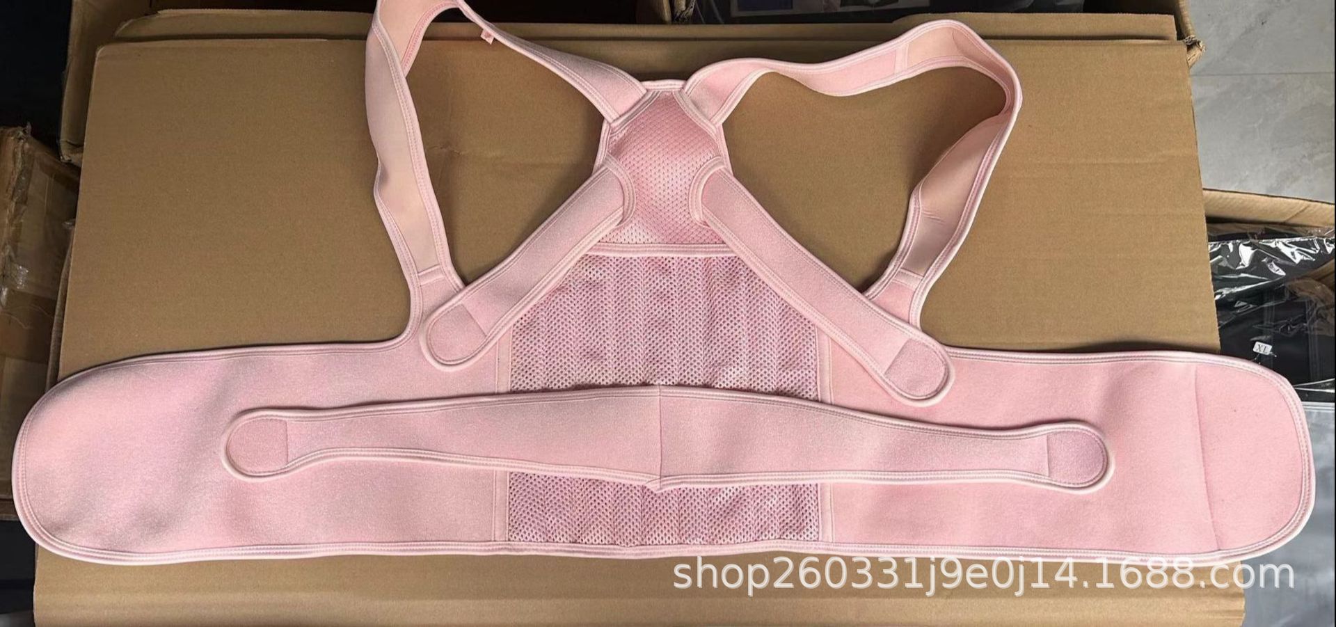 Picture of Amazon explosion anti-kyphosis with breathable orthopedic support spine correction open shoulder back orthopedic belt