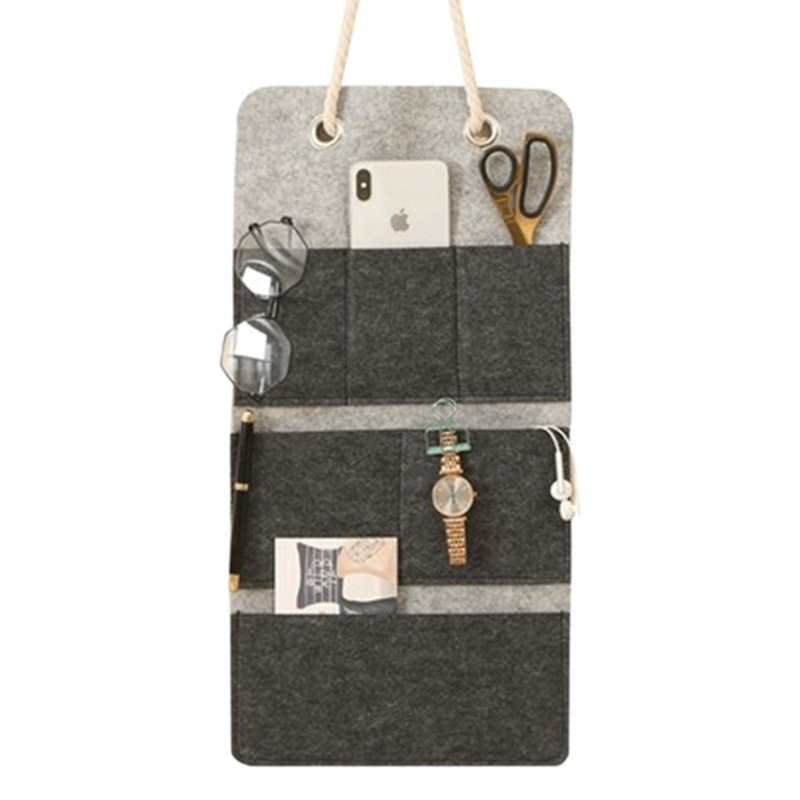 Customizable felt storage hanging bag folding storage sundries glasses mobile phone bag home finishing office storage bag