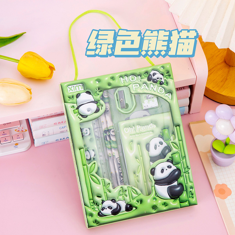 Picture of Six-Piece Children's Stationery Set for Primary School Students in the Beginning of School Season Cartoon Three-Dimensional Stationery Gift Box Set