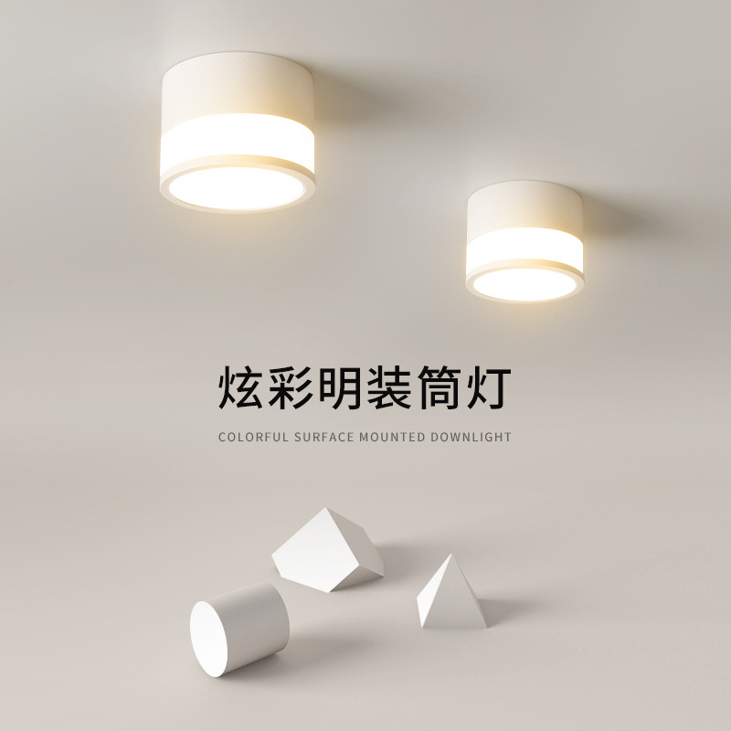 Open-mounted downlight round minimalist lamp led ceiling type light luxury living room bedroom corridor aisle lamp without main lamp lighting