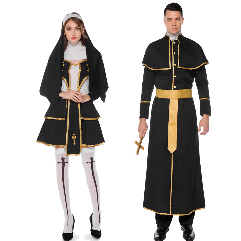 Halloween costume sexy nun costume adult drama Virgin Mary Priest missionary dance costume