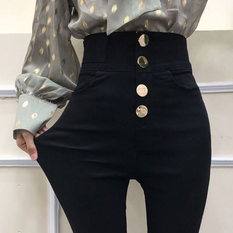Autumn 2024 Magic Pants Women's High Waist Slim Stretch Pencil Pants Hong Kong Flavor Leggings