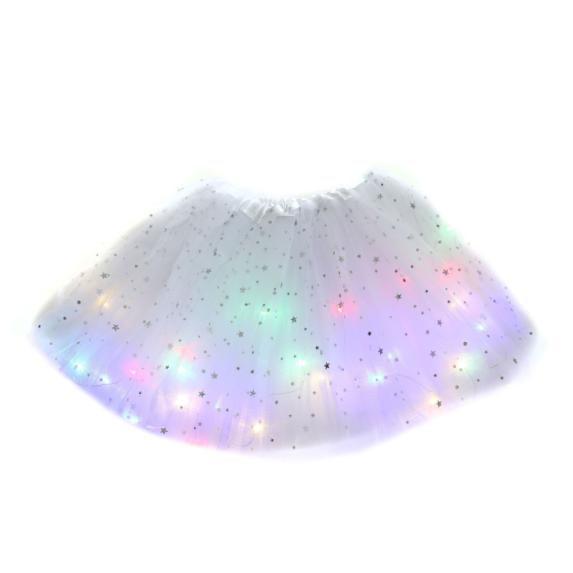 Picture of ins foreign trade European and American children's sequins led with light luminous tutu skirt luminous half-length mesh skirt light tutu skirt