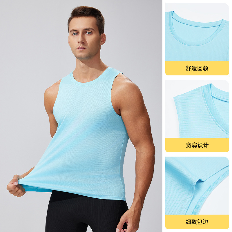 Summer Men's Vest Fitness Sports Quick-drying Base Shirt Outdoor Running Basketball Training Sleeveless Breathable Quick-drying Clothes