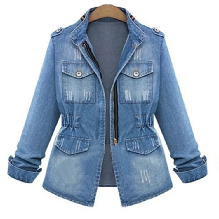 Picture of AliExpress new 2025 European and American foreign trade women's Denim collar slim women's Denim coat first-hand supply
