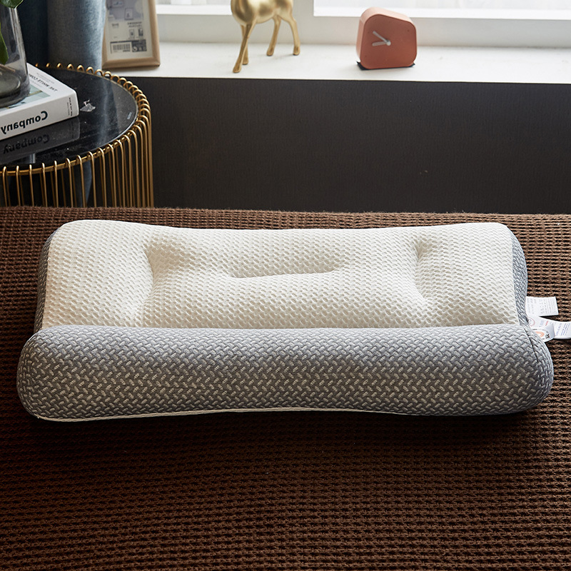 Picture of [Traction Pillow-Special Edition] Helps Sleep Comfortable Knitted Cloth Neck Pillow Feather Velvet Pillow Traction Hotel Pillow