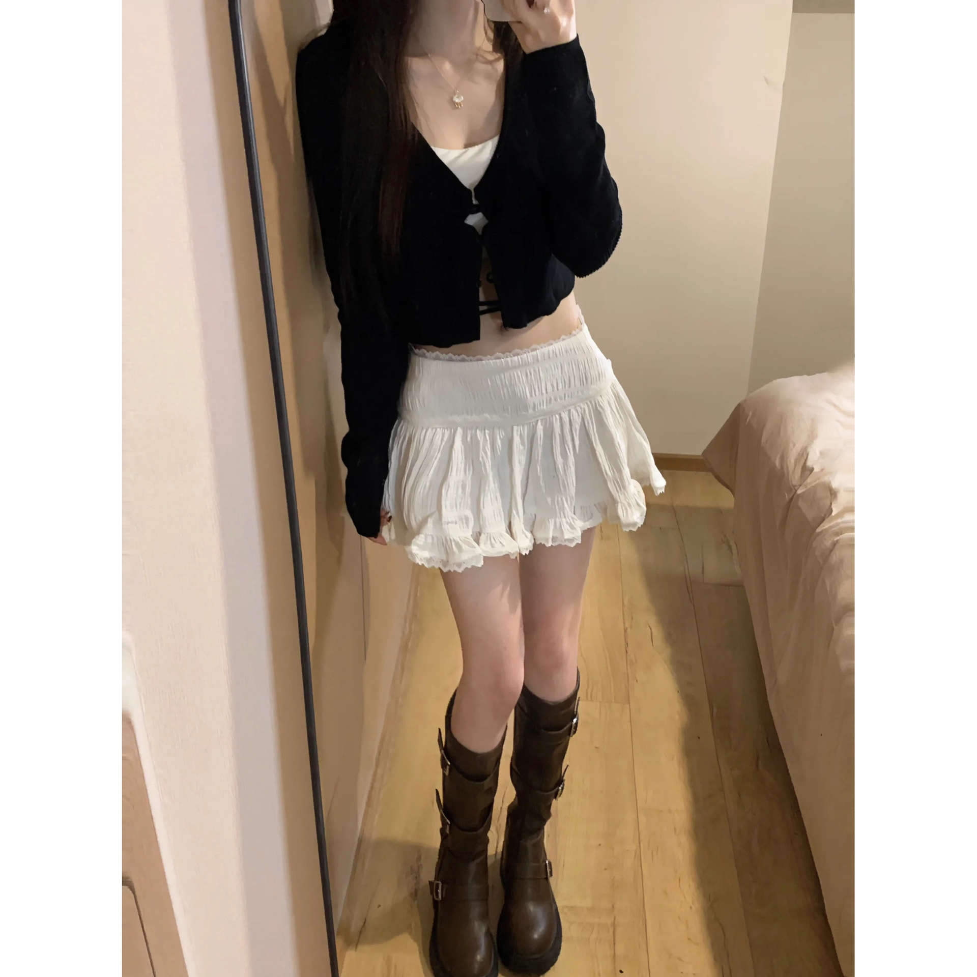 Sweet Hot Girl Lace Cake A-Line Skirt Women's 205 Summer New Ballet Style High Waist Puffy Short Skirt