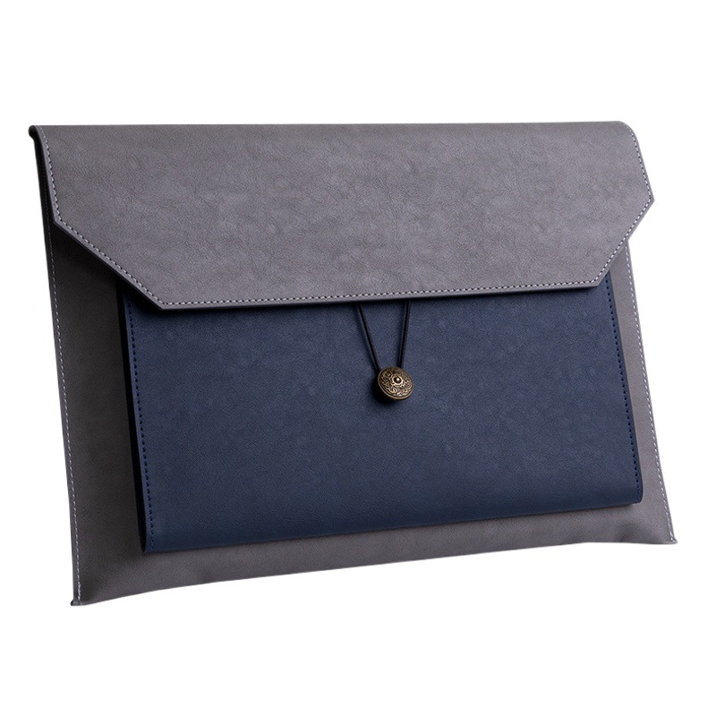 A4 Leather Business File Bag Snap File Storage Bag Contract Information File Bag Large Capacity Business File Bag