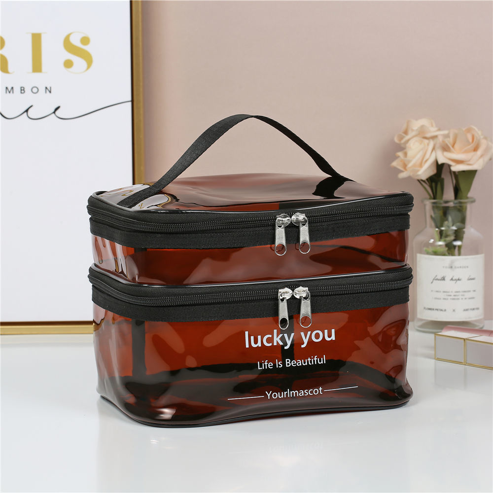 Picture of Cosmetic Bag for Women, Large Capacity, Portable Toiletry Bag, Waterproof Cosmetic Travel Storage Bag, Wholesale, Transparent, Simple Style