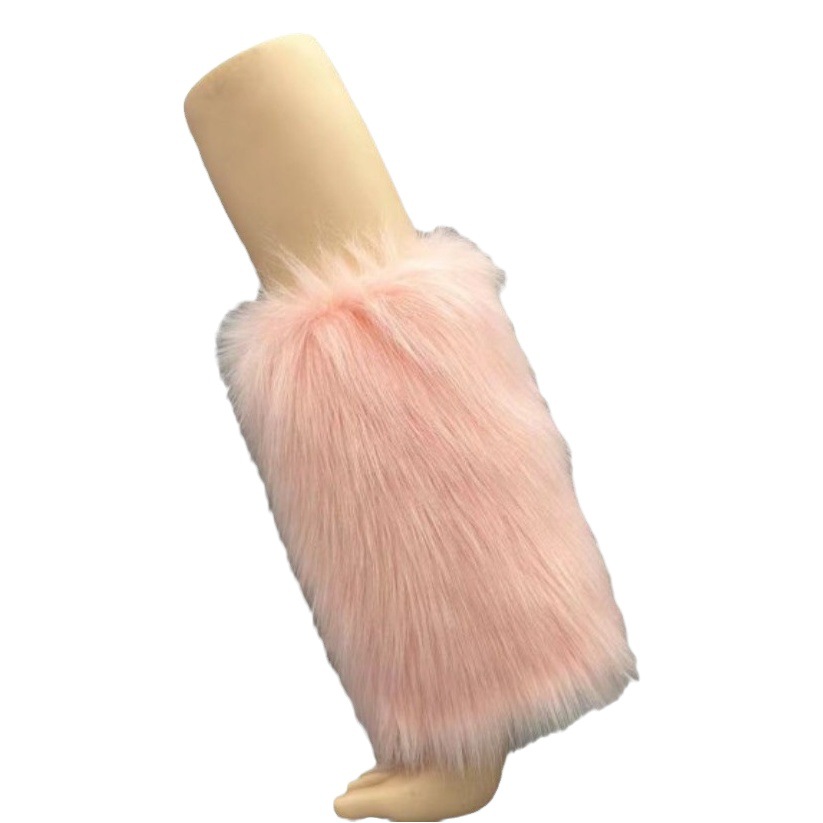 Autumn and Winter Imitation Wool Plush Socks Faux Fur Boots Warm Fox Fur Long Leg Shoe Cover