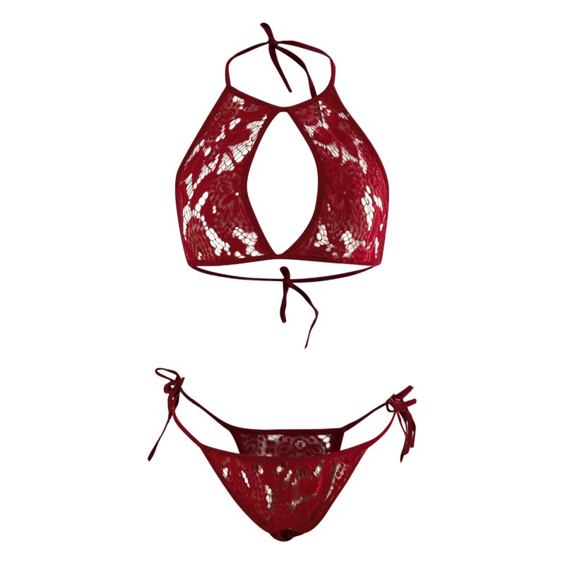 Cross-border supply of Europe and the United States foreign trade sexy underwear sexy women's lace perspective nightgown fun set manufacturers wholesale