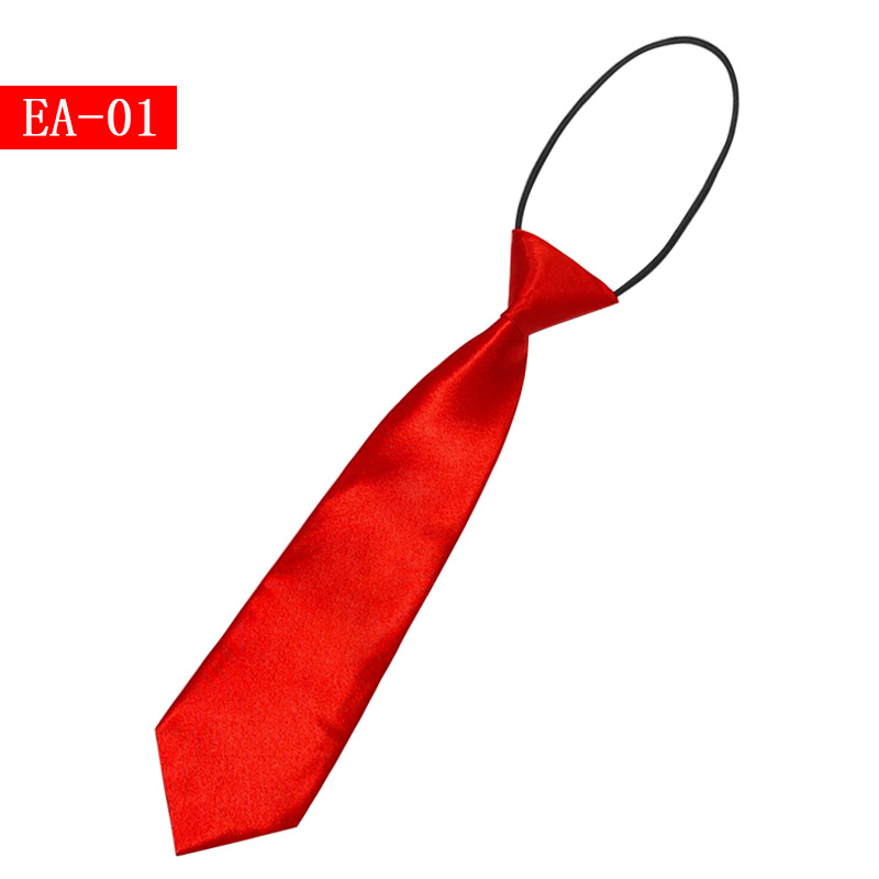 Picture of Children's solid color small tie boys and girls plain color short elastic belt baby children's children Primary School students Shengzhou manufacturers