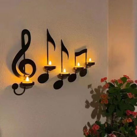 Samto Home Sol Anahtarı Dekoratif Mumluk Note Left Key Decorative Candle Holder