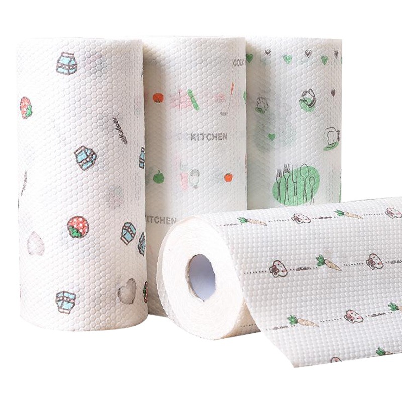 Lazy rag printing kitchen non-woven wet and dry household rag disposable non-woven thickened kitchen rag