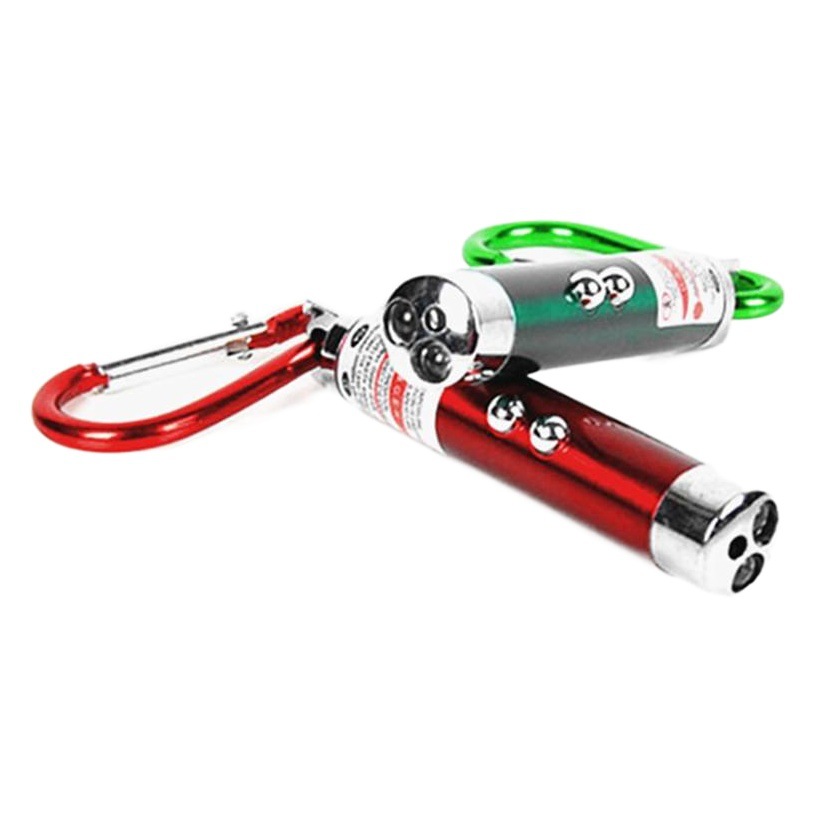 Three-in-one strong light mini laser light flashlight outdoor infrared funny cat artifact currency detector warning flashlight
