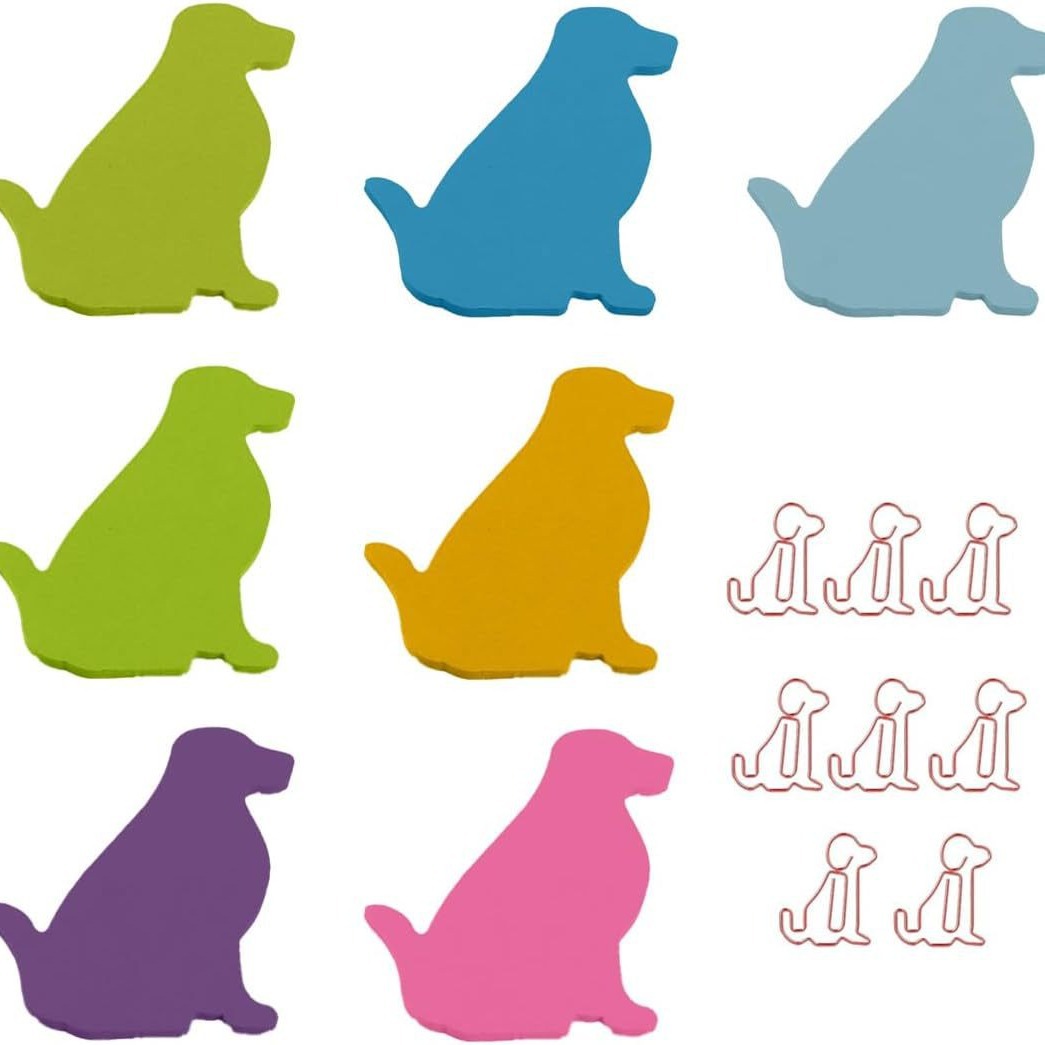 Post-it Notes Cute Heterosexual Small Dog Modeling Fluorescent Seven-color Solid Color Blank Note Note Note