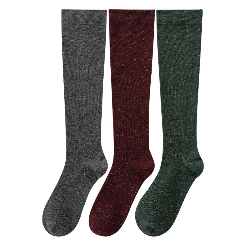 Max Pressure Calf Socks Women's Silk and Linen Breathable Jk Socks Micro-Pressure Comfortable Elastic Socks Casual High-Top Compression Socks