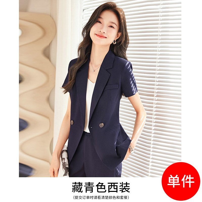 Picture of Black suit jacket women's thin short-sleeved elegant summer new business wear suit women's formal wear work suit