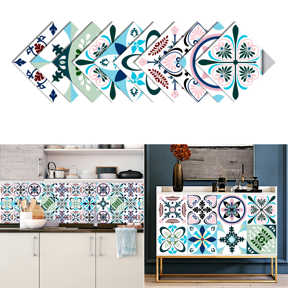 New Tile Pattern Frosted Floor Stickers Kitchen Backsplash Desktop Wardrobe Refurbished Wall Stickers MZ-6-064