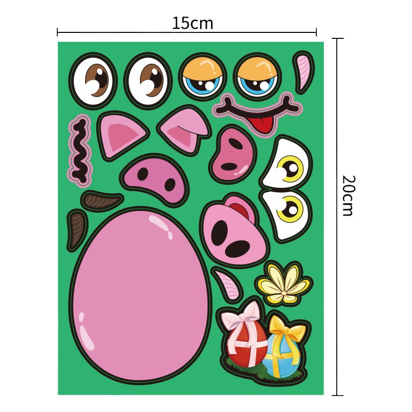 Easter stickers DIY stickers colorful egg rabbit chick animal stickers Easter Day holiday stickers