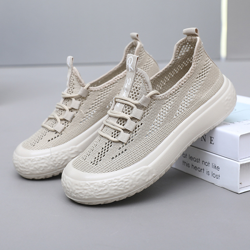 2025 Spring and Autumn New Breathable Soft Sole Lightweight Women's Shoes Plaid Slip-On Lazy Shoes Non-Slip Walking Mom Shoes