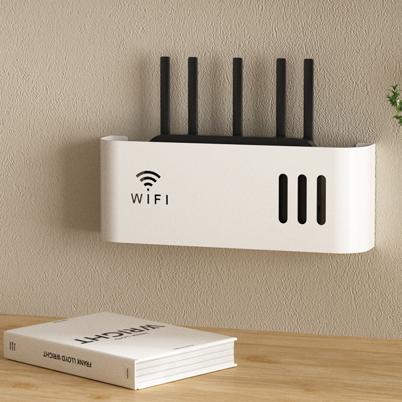 Wireless wifi TV Set-Top Box Router Storage Rack Punch-Free Storage Box Wall-Mounted Decorative Shielding Box