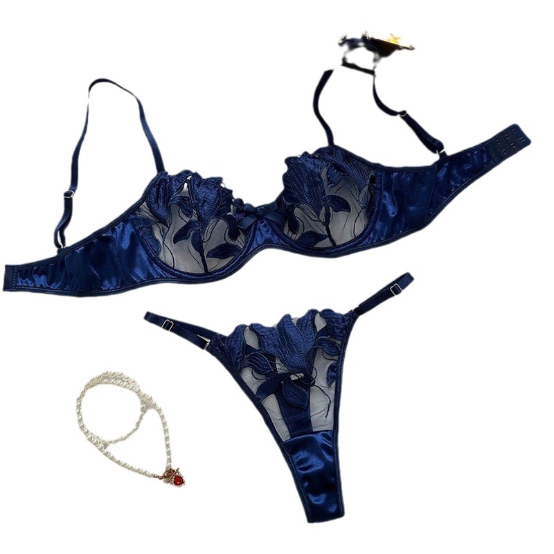 Picture of Europe and the United States small fresh flower embroidery sexy underwear sexy bra Amazon sexy suit ladies 23171