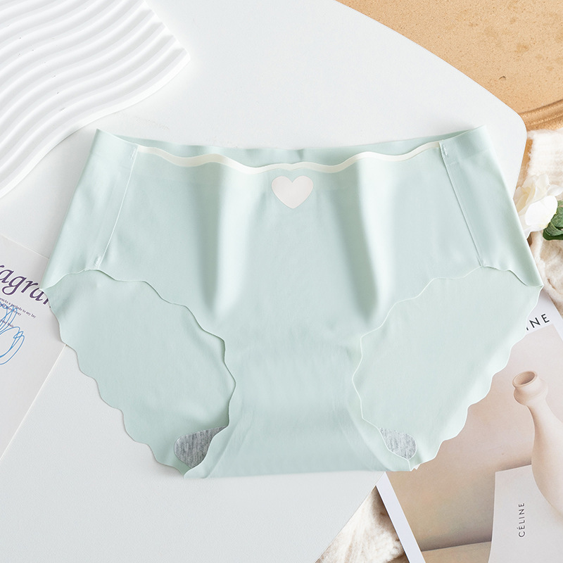 Picture of Ice Silk seamless underwear women's summer ultra-thin quick-drying breathable mid-waist antibacterial hip lifting girl student briefs women