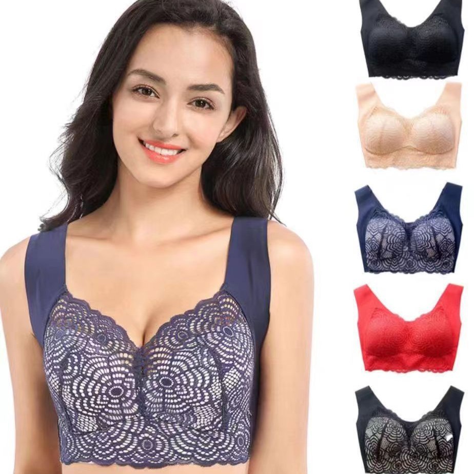 Cross-Border Independent Station Foreign Trade Amazon Popular European and American Large Size Underwear Women's Wire-Free Sexy Lace Push-Up Bra