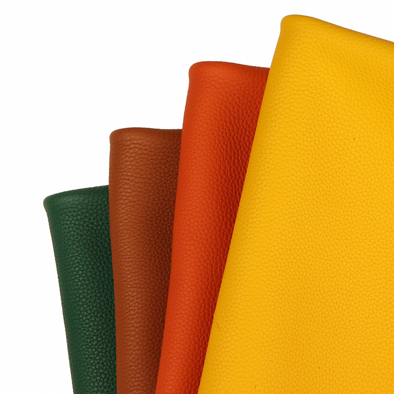 Picture of Grain TG Shrinkable Leather Litchi Pattern Top Layer Cowhide Color Genuine Leather Luggage Handbag Protective Case Bucket Bag Fabric