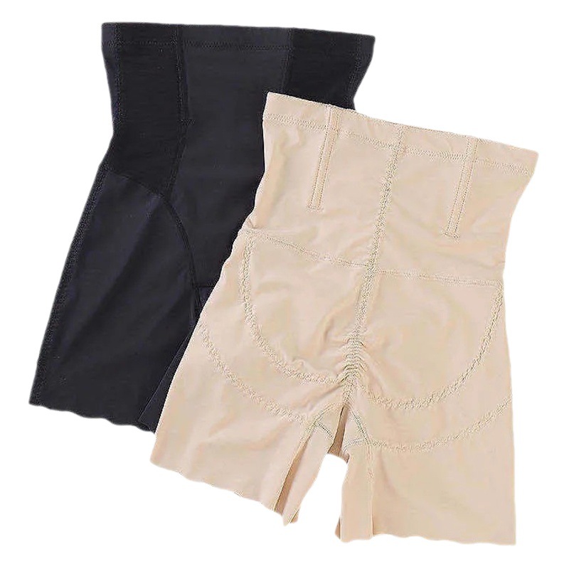 High Waist Abdominal Panties Women's Small Belly Hip-lifting Waist Five-point Ice Silk Leggings Summer Thin Safety Body Pants