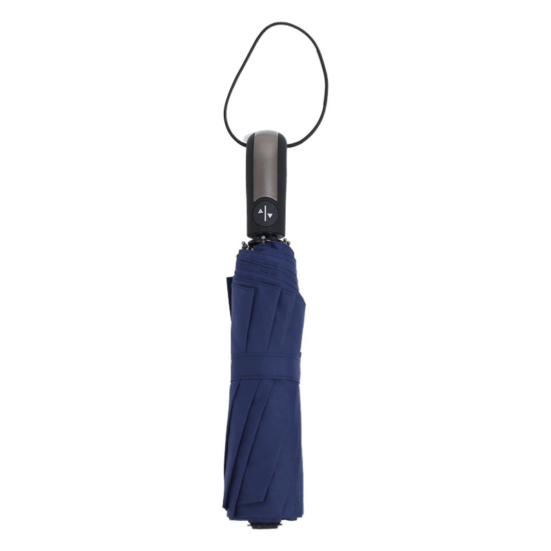Fully Automatic Ten-Bone Folding Business Umbrella, Wind-Resistant, Dual-Use for Sun and Rain, with Printed Logo, Foldable