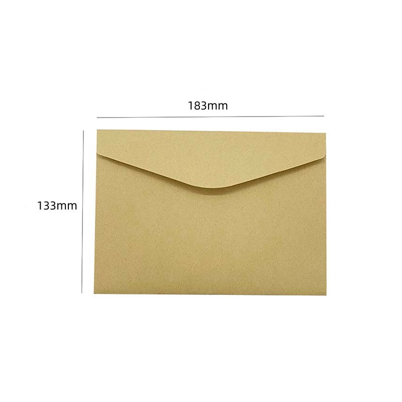 Picture of White Greeting Card Invitation Letter Wedding Invitation Envelope Thickened Plain Color Retro Western Style Invitation Card Kraft Paper Envelope Bag