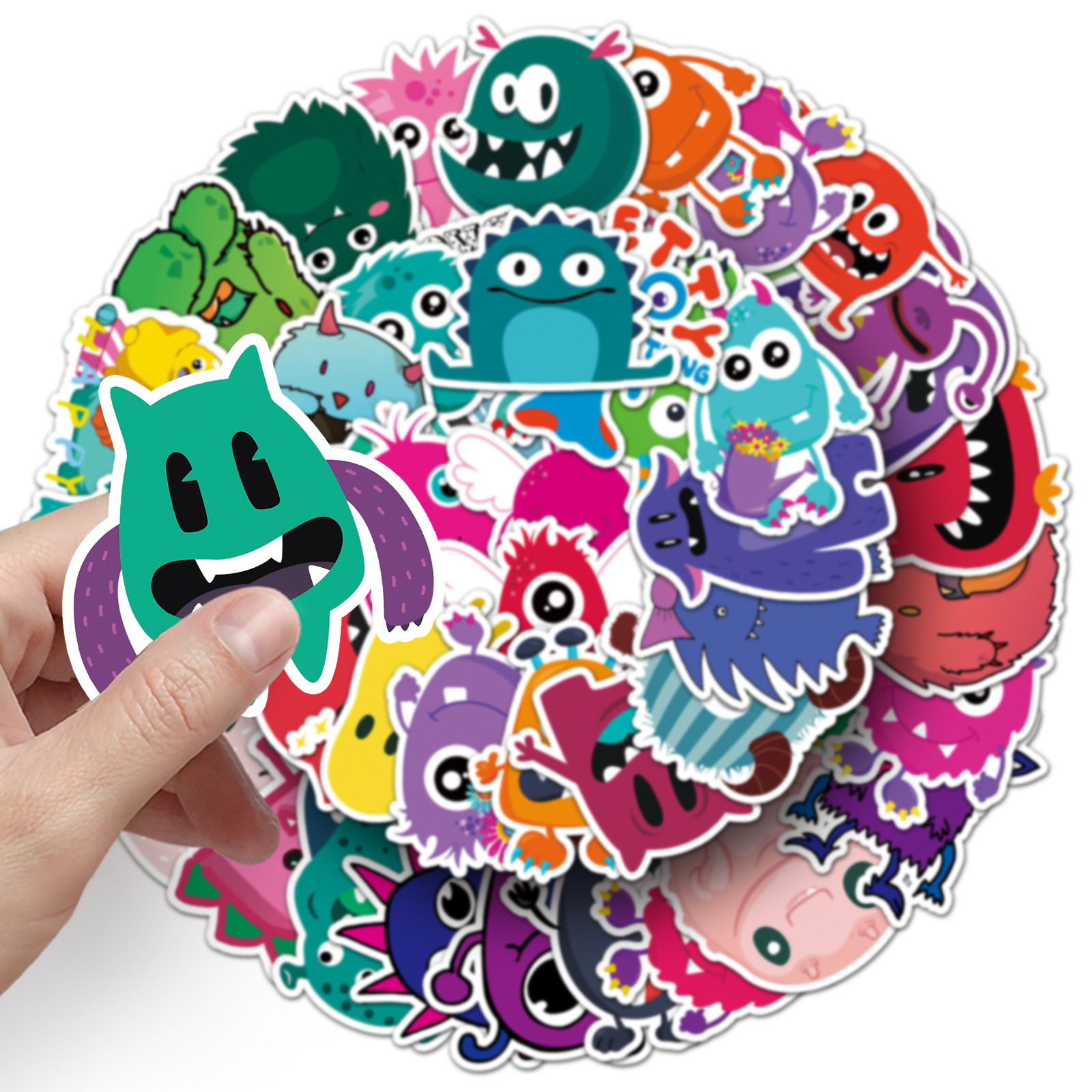 Picture of 50 hand account small monster painted personality cross-border cartoon goo card creative DIY skateboard luggage stickers waterproof